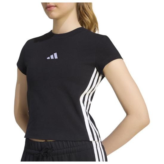 Adidas Γυναικεία κοντομάνικη μπλούζα Essentials 3-Stripes Padded Slim Baby T-Shirt